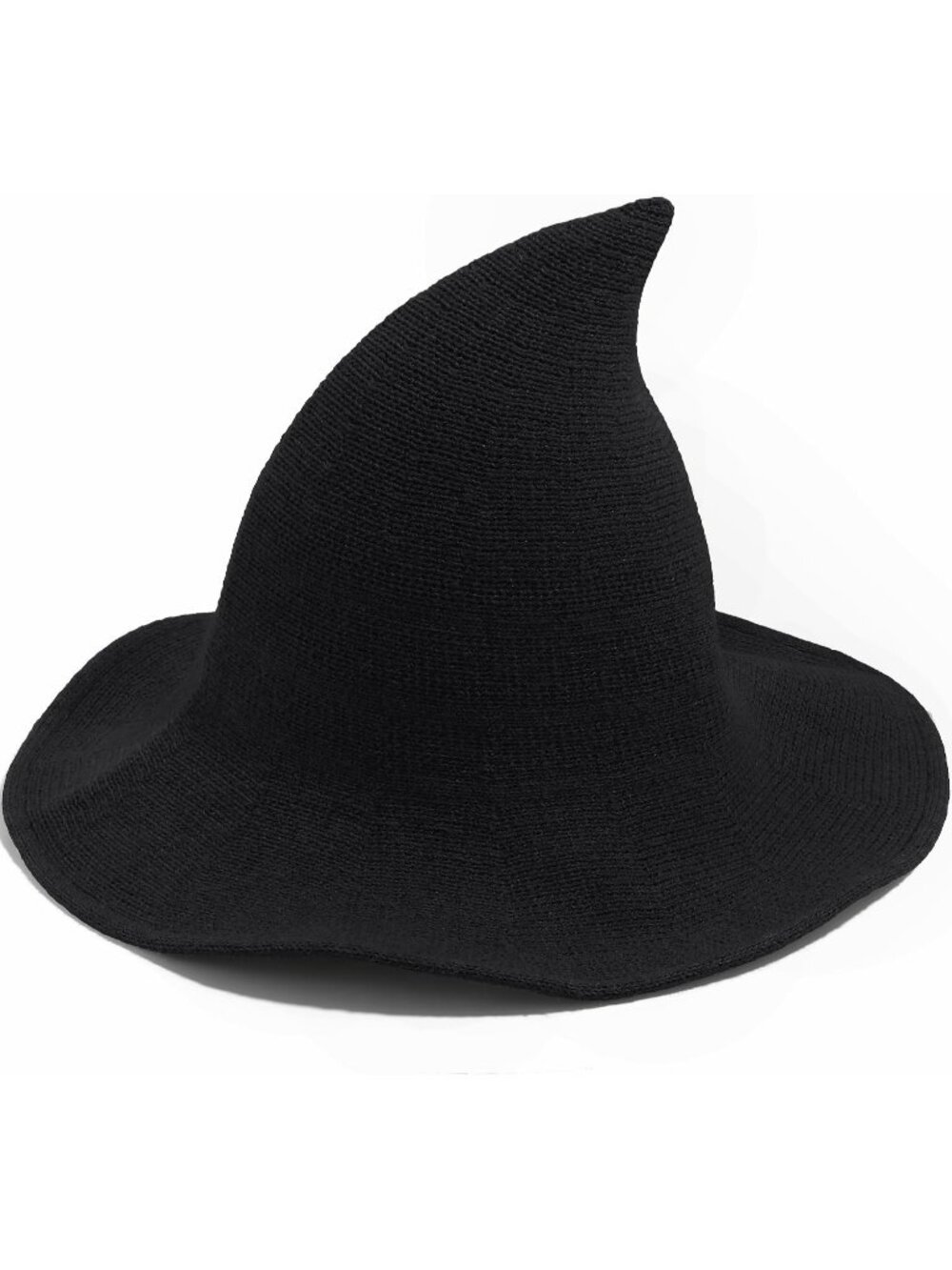 Women's Black Halloween Witch Wide Brim Foldable Wool Knitteds Wizard Hats